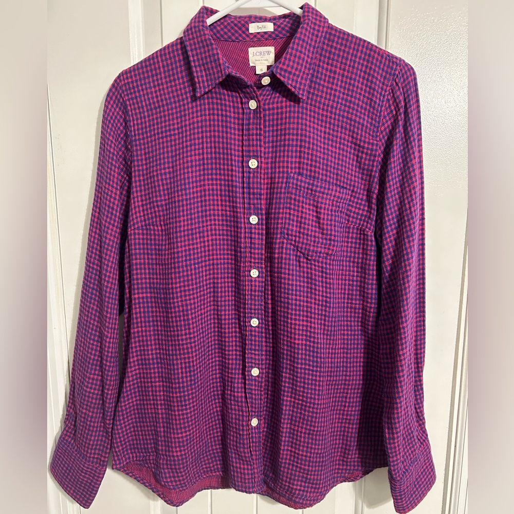 J. Crew Factory Women’s Purple Checkered Shirt